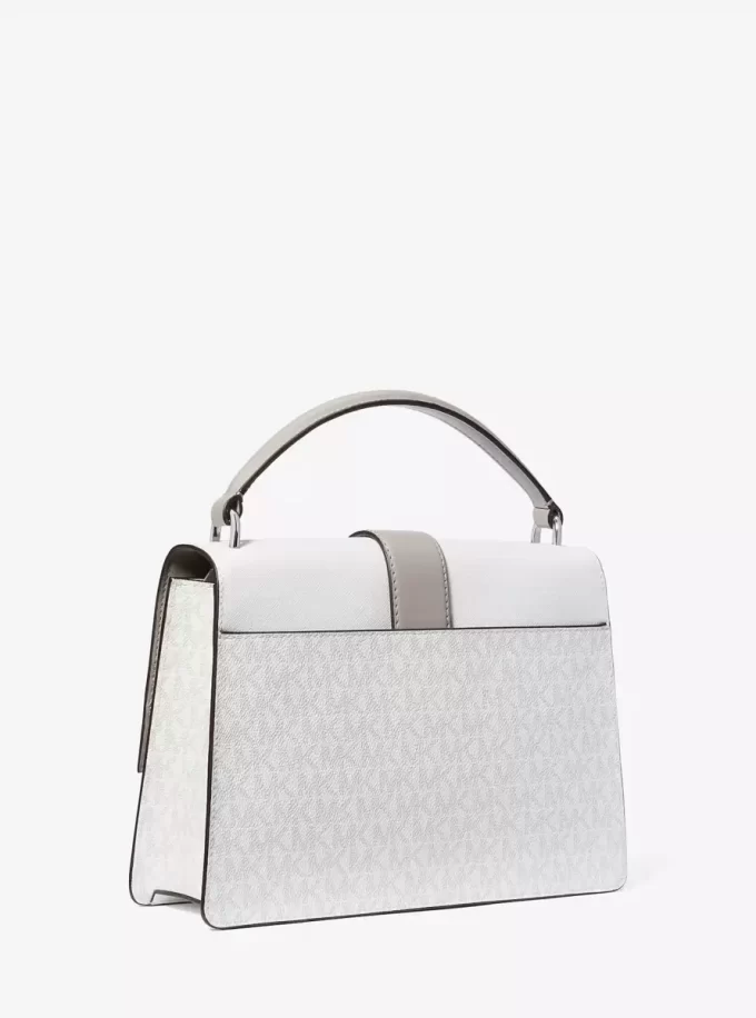 Greenwich Medium Color-Block and Signature Logo Satchel Greenwich Medium Color-Block and Signature Logo Satchel