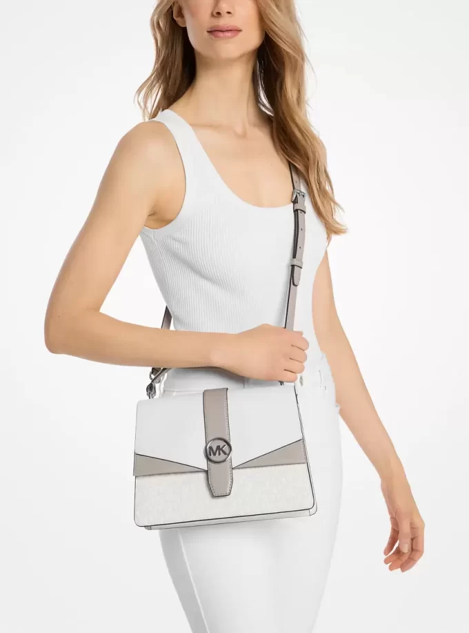 Greenwich Medium Color-Block and Signature Logo Satchel Greenwich Medium Color-Block and Signature Logo Satchel