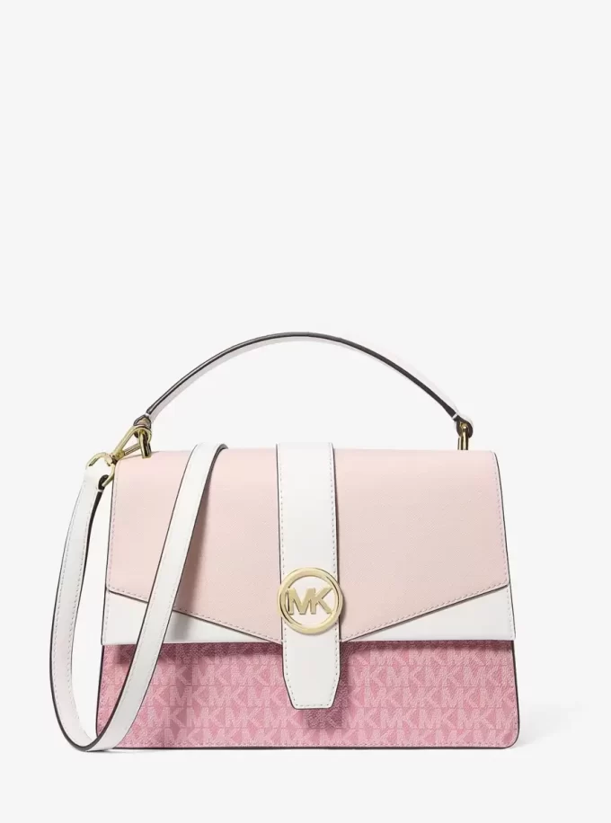Greenwich Medium Signature Logo Satchel Greenwich Medium Signature Logo Satchel