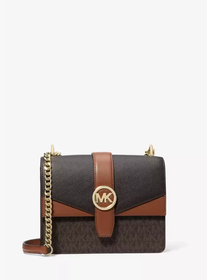 Greenwich Small Color-Block Signature Logo Crossbody Bag Greenwich Small Color-Block Signature Logo Crossbody Bag