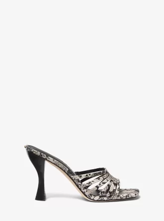 Haisley Snake Embossed Leather Sandal