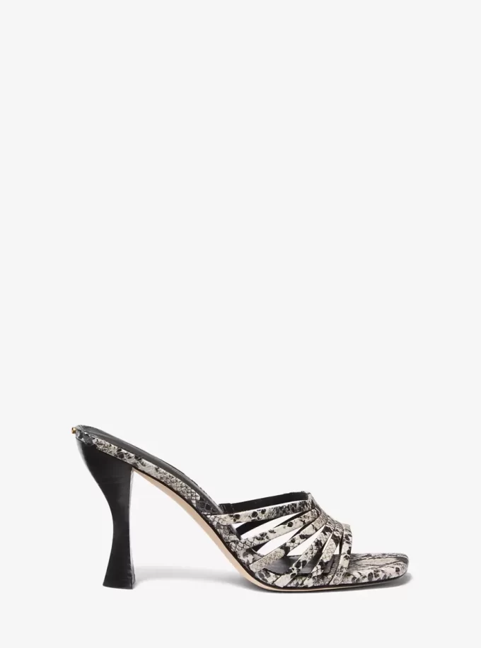 Haisley Snake Embossed Leather Sandal