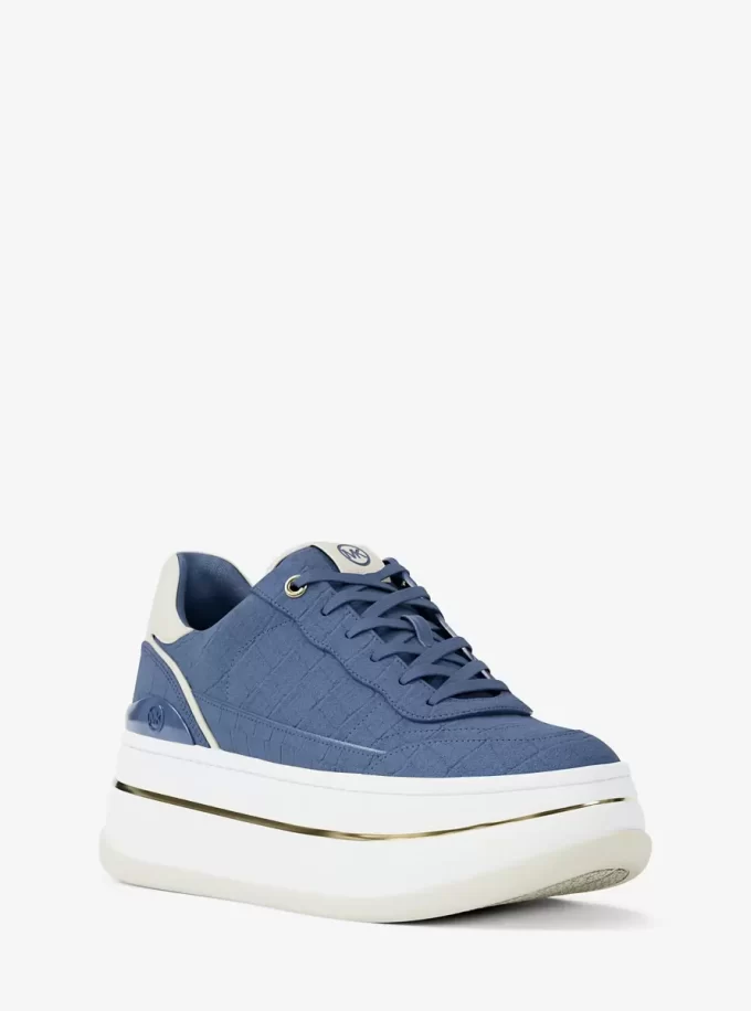 Hayes Crocodile Embossed Suede Platform Sneaker Hayes Crocodile Embossed Suede Platform Sneaker