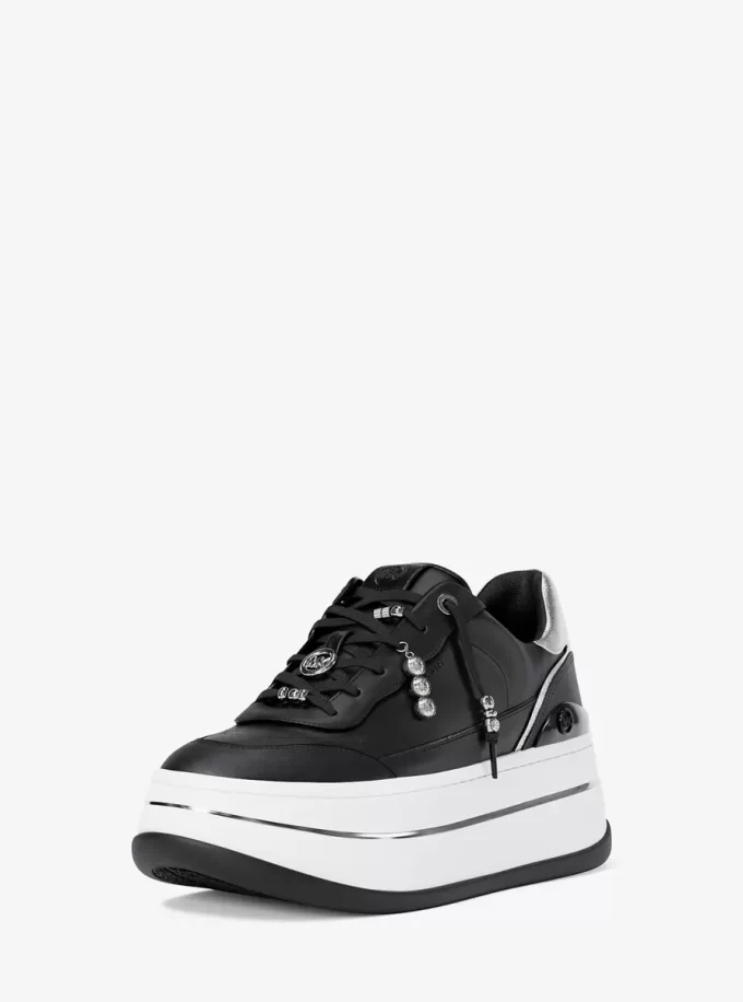 Hayes Embellished Leather Platform Sneaker