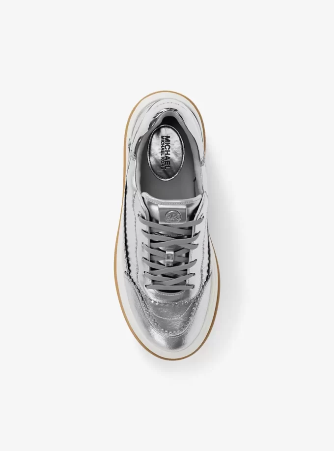 Hayes Embellished Metallic Leather Platform Sneaker