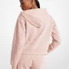 Heart Embroidered Cotton Blend Hoodie