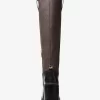 Houston Signature Logo and Leather Block Heel Boot