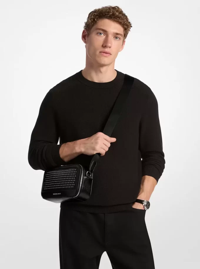 Hudson Grommeted Leather Crossbody Bag Hudson Grommeted Leather Crossbody Bag