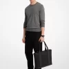 Hudson Leather and Signature Logo Work Tote Bag Hudson Leather and Signature Logo Work Tote Bag