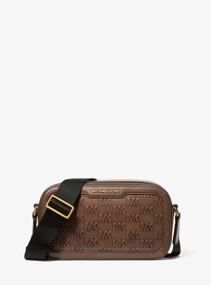 Hudson Logo Embossed Burnished Leather Crossbody Bag Hudson Logo Embossed Burnished Leather Crossbody Bag