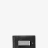 Hudson Pebbled Leather and Signature Logo Money Clip Card Case