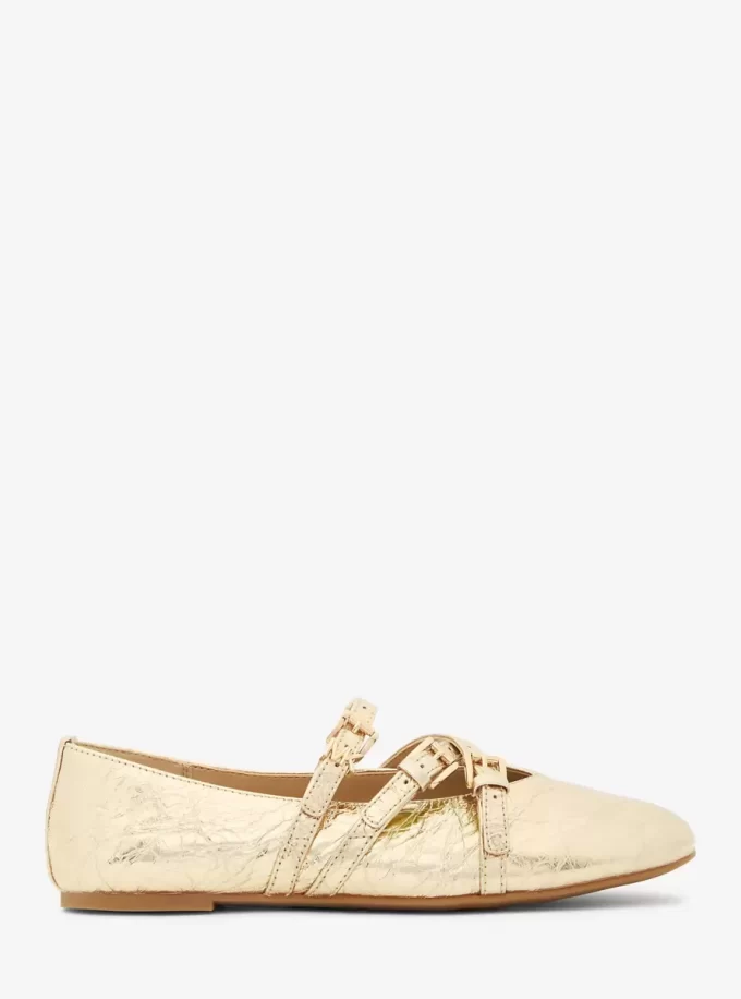 Indy Flex Crackled Metallic Leather Ballet Flat Indy Flex Crackled Metallic Leather Ballet Flat