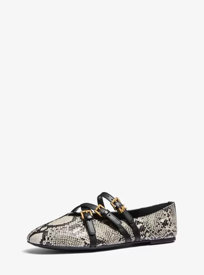 Indy Snake Embossed Leather Ballet Flat Indy Snake Embossed Leather Ballet Flat