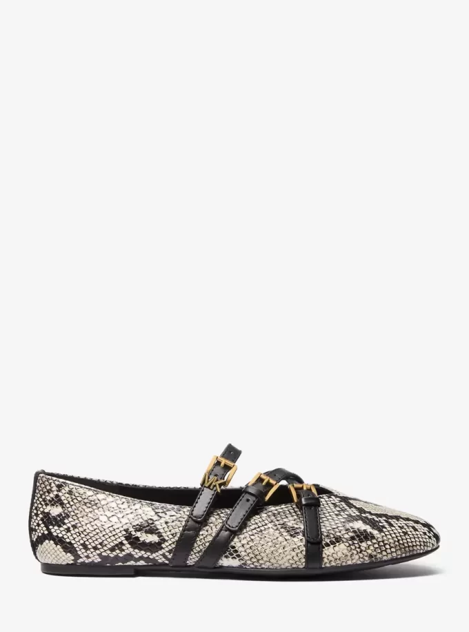 Indy Snake Embossed Leather Ballet Flat Indy Snake Embossed Leather Ballet Flat