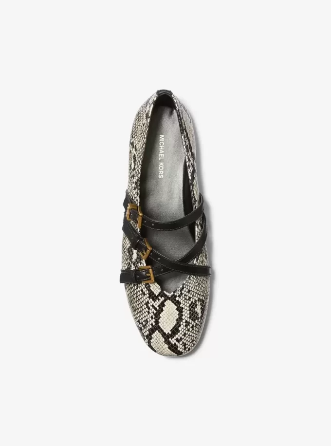Indy Snake Embossed Leather Ballet Flat Indy Snake Embossed Leather Ballet Flat