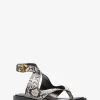 Irene Snake Embossed Leather Wrap Sandal