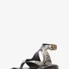 Irene Snake Embossed Leather Wrap Sandal