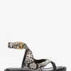 Irene Snake Embossed Leather Wrap Sandal