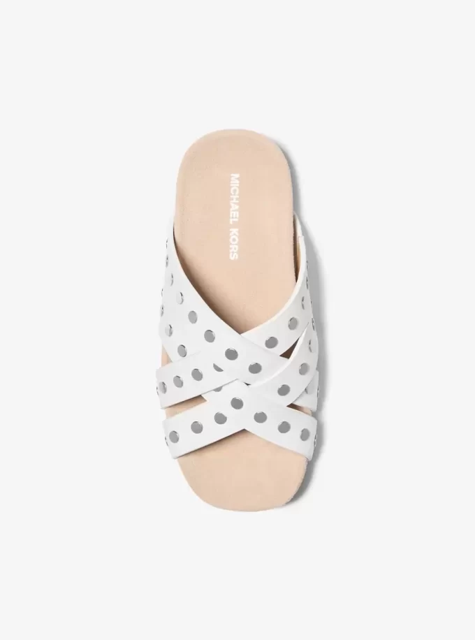 Irene Studded Leather Flat Sandal