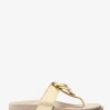Jaden Crackled Metallic Leather Thong Sandal