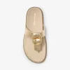 Jaden Crackled Metallic Leather Thong Sandal
