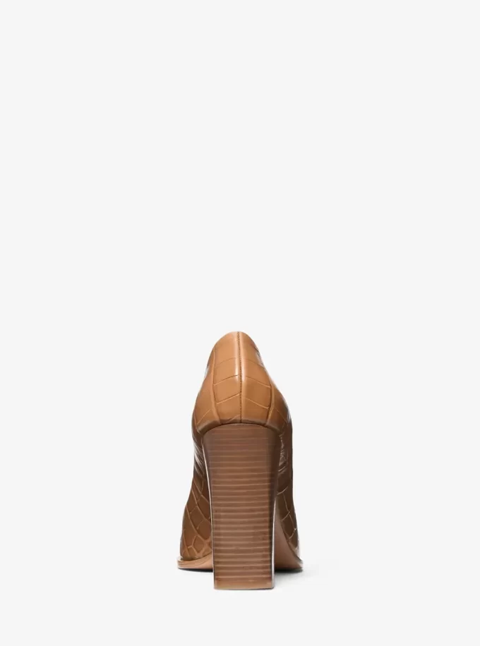 Jeanne Crocodile Embossed Leather Pump