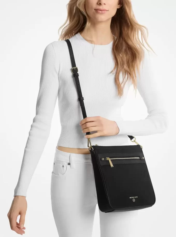 Jet Set Large Nylon Gabardine Messenger Bag