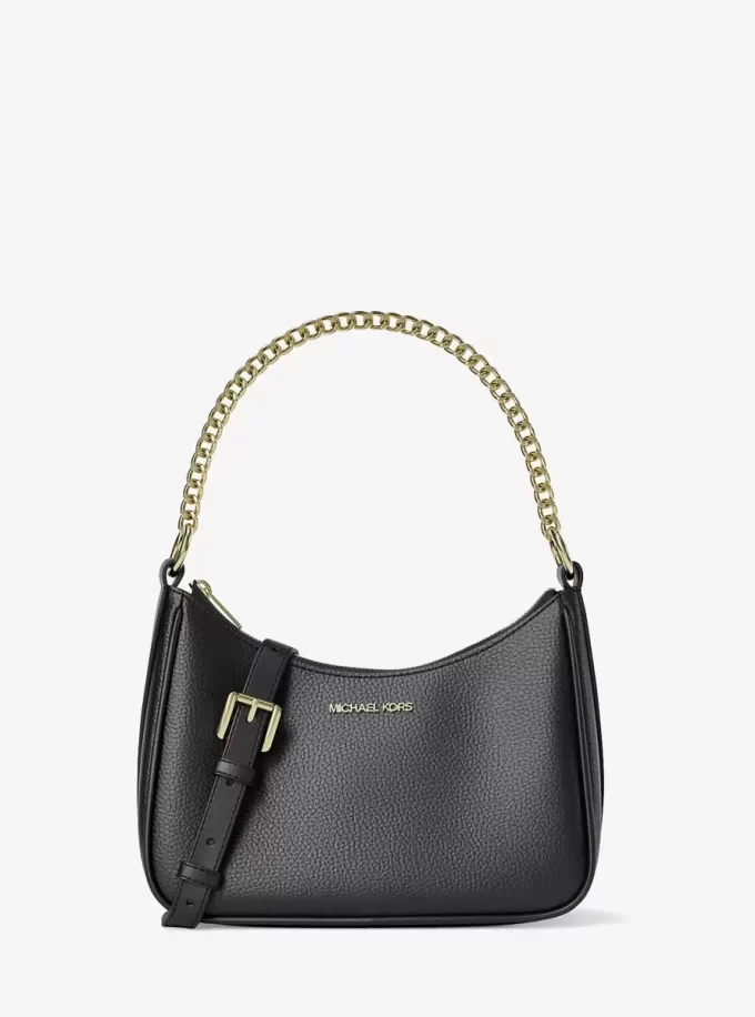 Jet Set Large Pebbled Leather Convertible Crossbody Bag