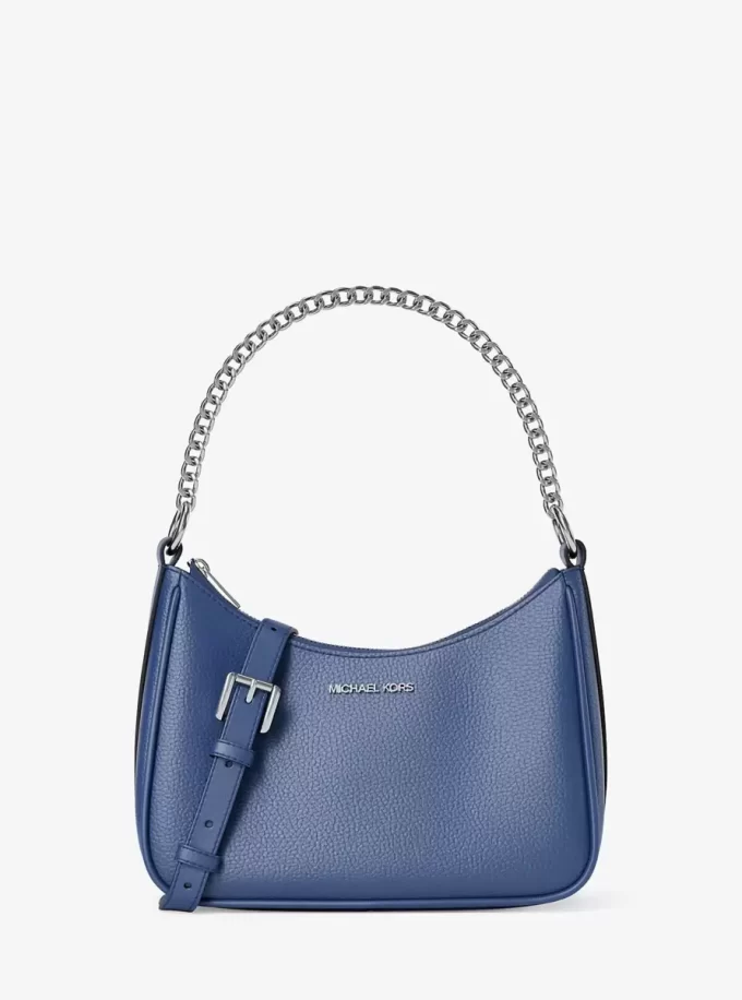 Jet Set Large Pebbled Leather Convertible Crossbody Bag