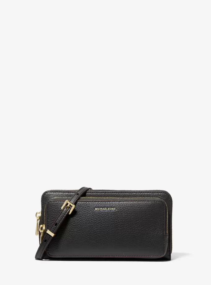 Jet Set Large Pebbled Leather Convertible Crossbody Bag