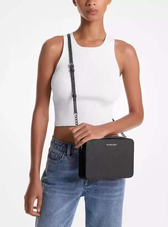 Jet Set Large Saffiano Leather Crossbody Bag