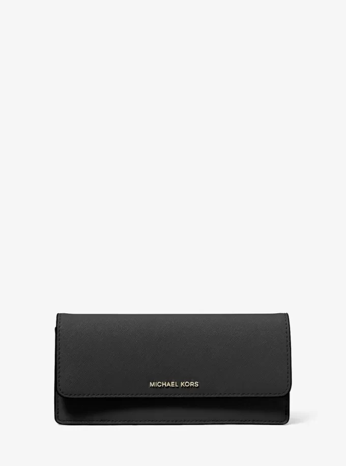 Jet Set Large Saffiano Leather Snap-Front Wallet Jet Set Large Saffiano Leather Snap-Front Wallet