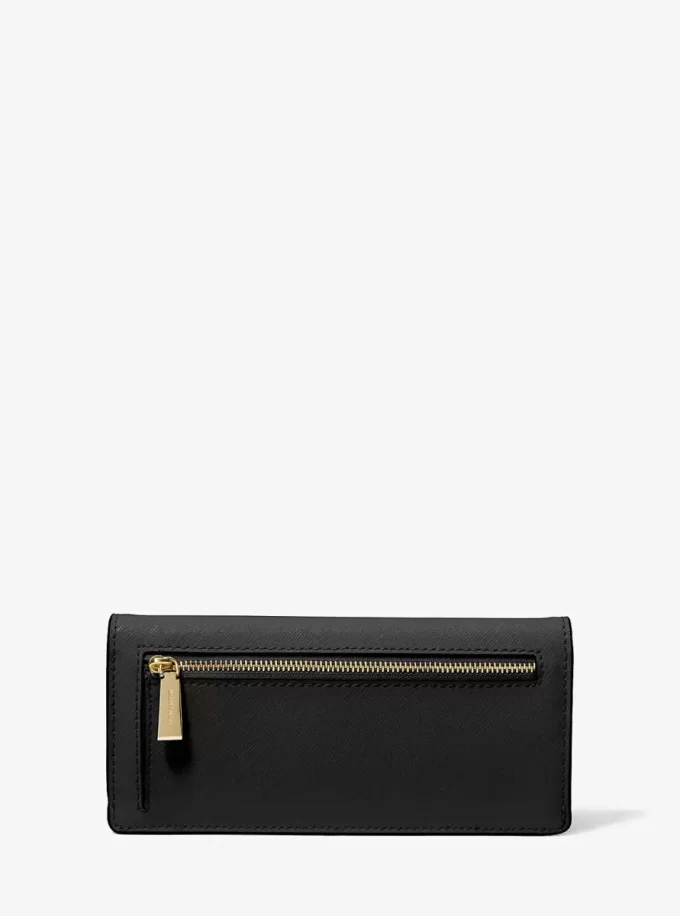 Jet Set Large Saffiano Leather Snap-Front Wallet Jet Set Large Saffiano Leather Snap-Front Wallet