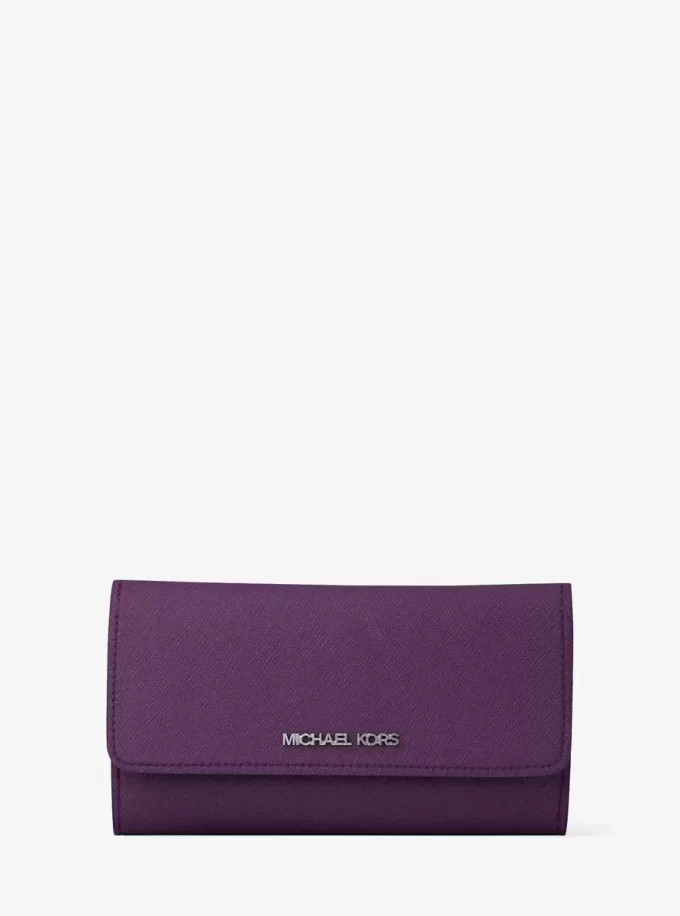 Jet Set Large Saffiano Leather Tri-Fold Wallet Jet Set Large Saffiano Leather Tri-Fold Wallet
