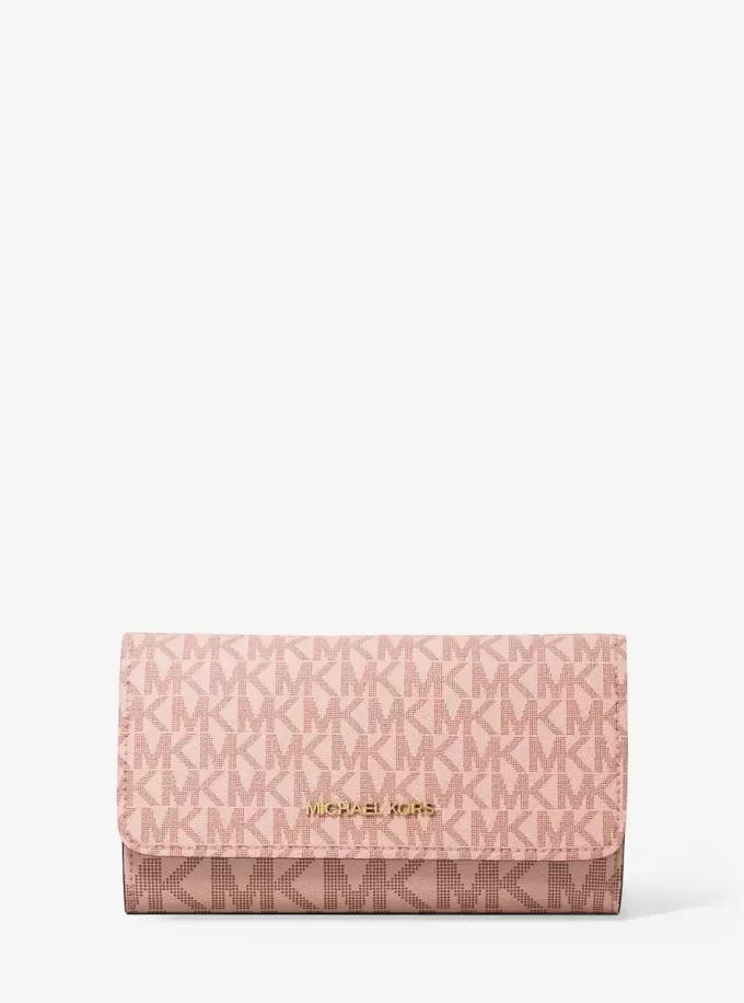 Jet Set Large Signature Logo Tri-Fold Wallet