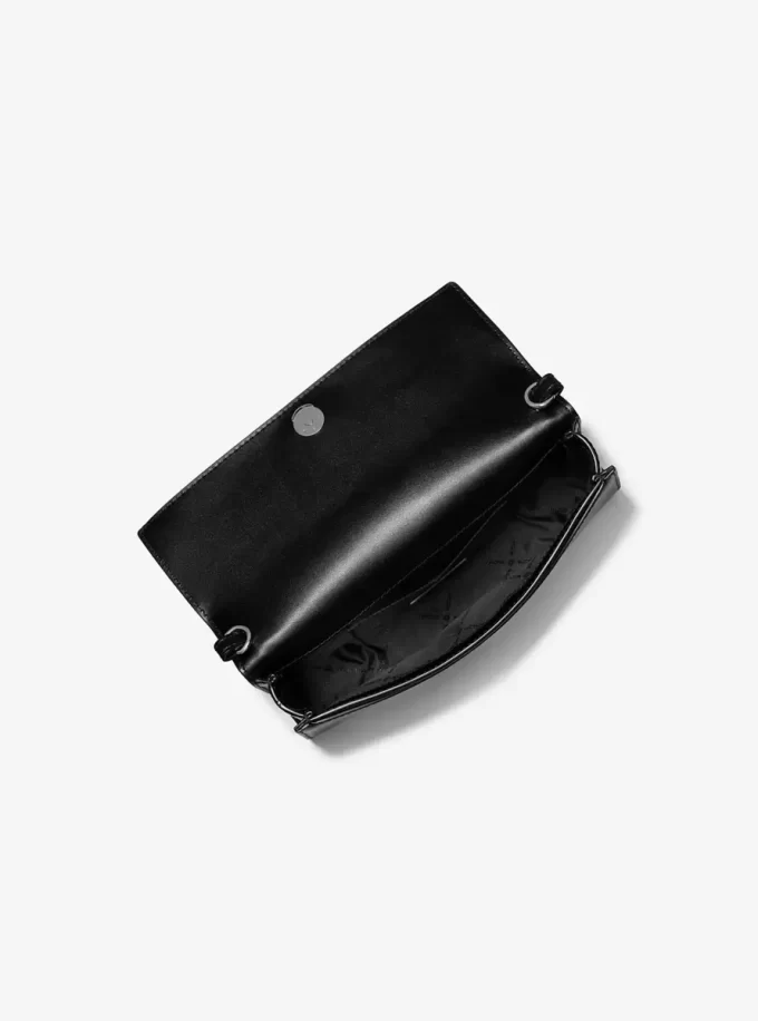 Jet Set Medium Embellished Metallic Leather Clutch