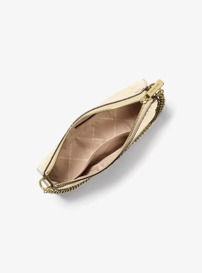 Jet Set Medium Metallic Logo Debossed Pochette and Card Case Gift Set