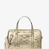 Jet Set Medium Metallic Logo Debossed Satchel Jet Set Medium Metallic Logo Debossed Satchel