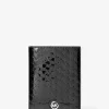 Jet Set Medium Patent Logo Debossed Passport Wallet