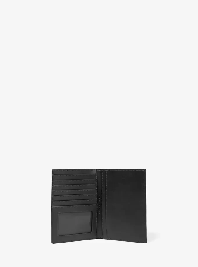 Jet Set Medium Patent Logo Debossed Passport Wallet