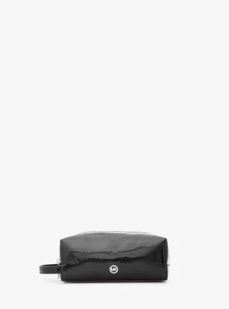 Jet Set Medium Patent Logo Debossed Travel Kit
