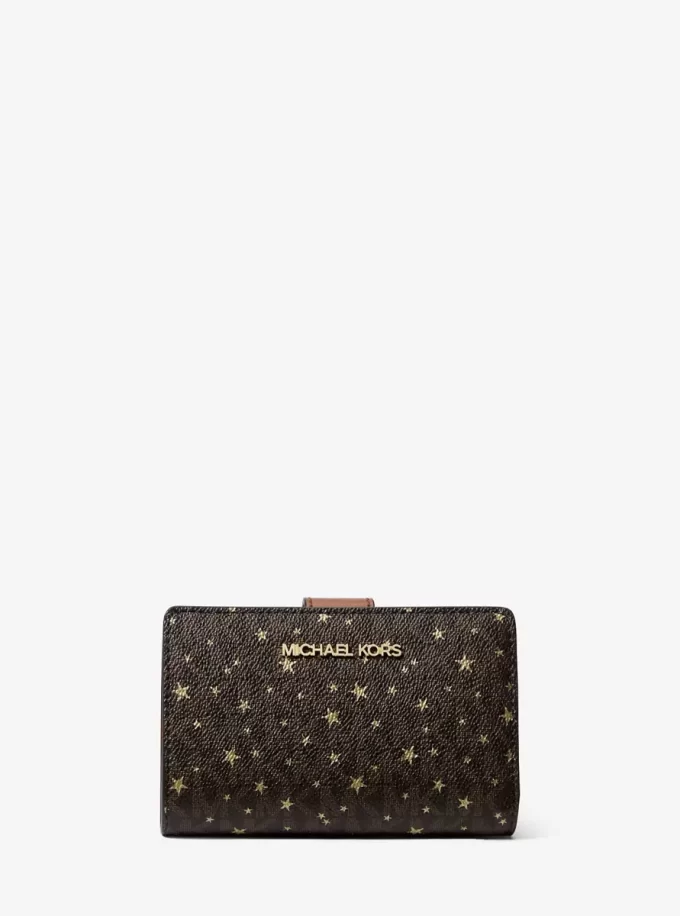 Jet Set Medium Printed Signature Logo Bi-fold Wallet
