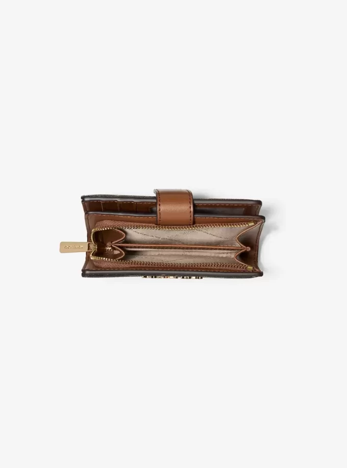 Jet Set Medium Printed Signature Logo Bi-fold Wallet