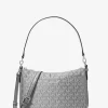 Jet Set Medium Signature Logo Print Woven Pochette Crossbody Bag