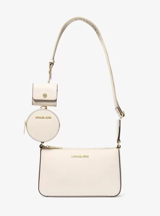 Jet Set Saffiano Leather Crossbody Bag with Case for Apple Airpods Pro