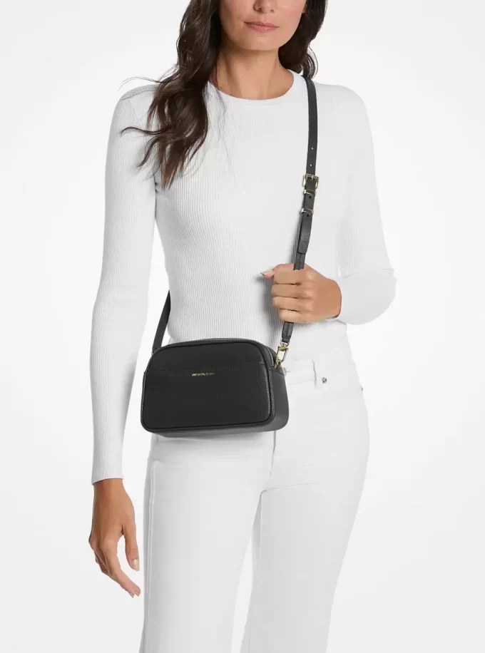 Jet Set Small Leather Camera Crossbody Bag