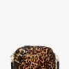 Jet Set Small Leopard Print Calf Hair Camera Crossbody Bag