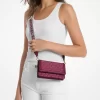 Jet Set Small Logo Print Woven Smartphone Crossbody Bag