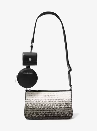 Jet Set Small Ombré Straw Crossbody Bag with Case for Apple Airpods Pro®