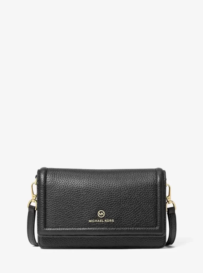Jet Set Small Pebbled Leather Smartphone Convertible Crossbody Bag